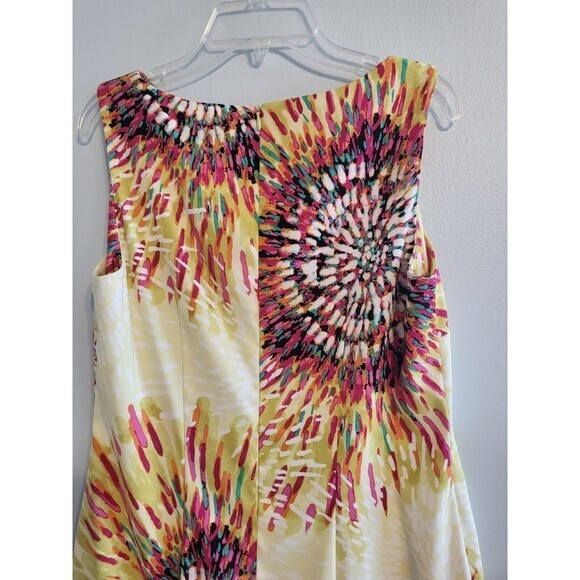 AGB Ivory Colorburst Shift Dress Womens Size 6 Workwear Classy Sleeveless‎ Midi - Picture 10 of 10